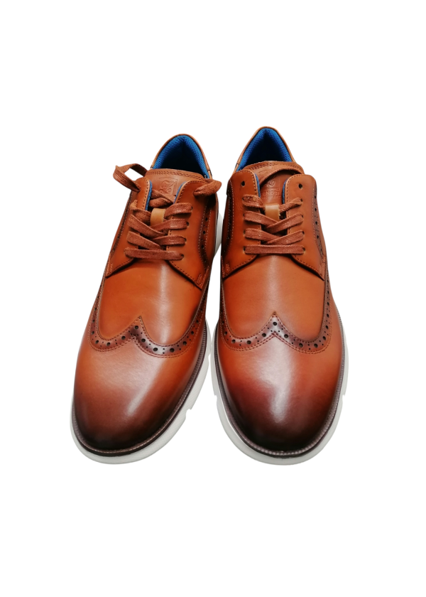 Zenobi - Scarpe stringate ultra leggere in pelle marrone cognac sfumato - immagine 2