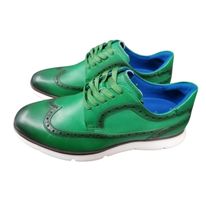 Zenobi - Scarpe stringate ultra leggere in pelle verde sfumata