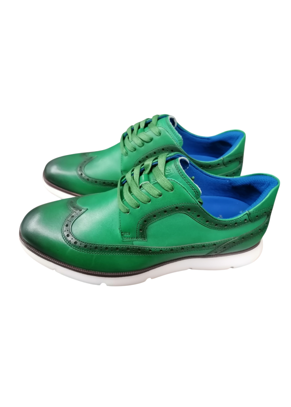Zenobi - Scarpe stringate ultra leggere in pelle verde sfumata