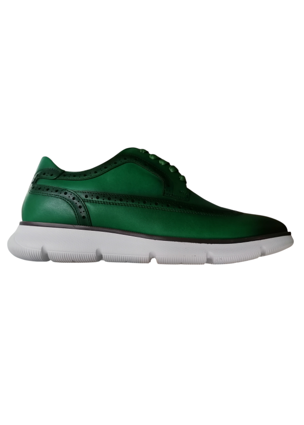 Zenobi - Scarpe stringate ultra leggere in pelle verde sfumata - immagine 2
