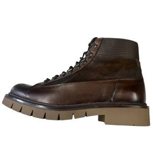 Exton - Stivaletti in pelle marrone con lacci uomo