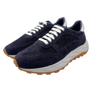 Brecos - Sneakers uomo in pelle scamosciata blu navy - 42