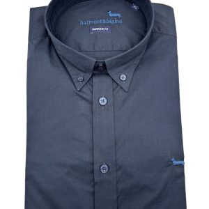 Harmont & Blaine - Camicia narrow fit in cotone blu scuro