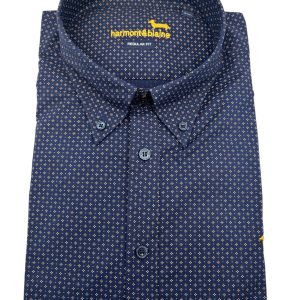Harmont & Blaine - Camicia regular fit in cotone fantasia su sfondo blu scuro - 5XL