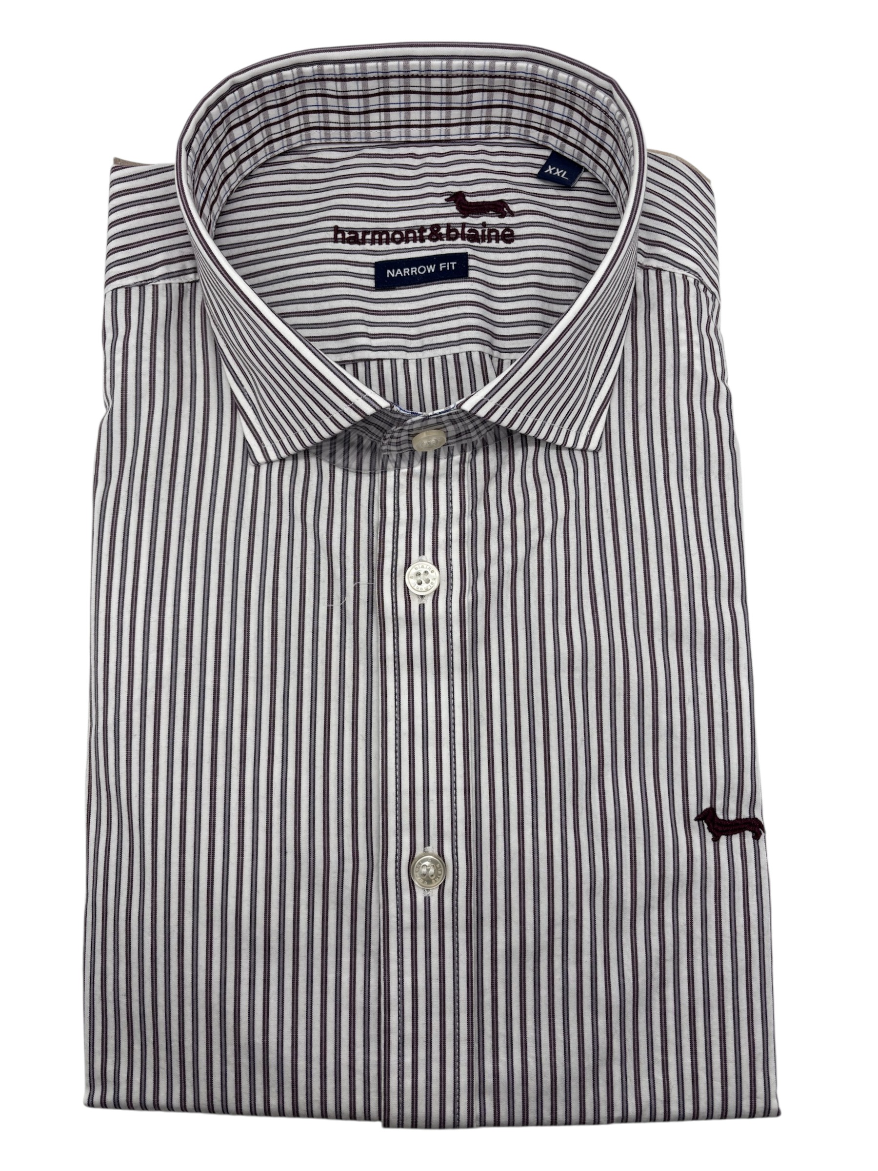 Harmont & Blaine - Camicia narrow fit in cotone a righe multicolore