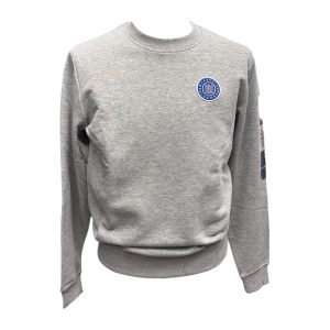 Aquascutum London - Felpa grigia girocollo con stampe uomo