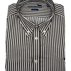 Harmont & Blaine - Camicia regular fit in cotone a righe bianche e kaki