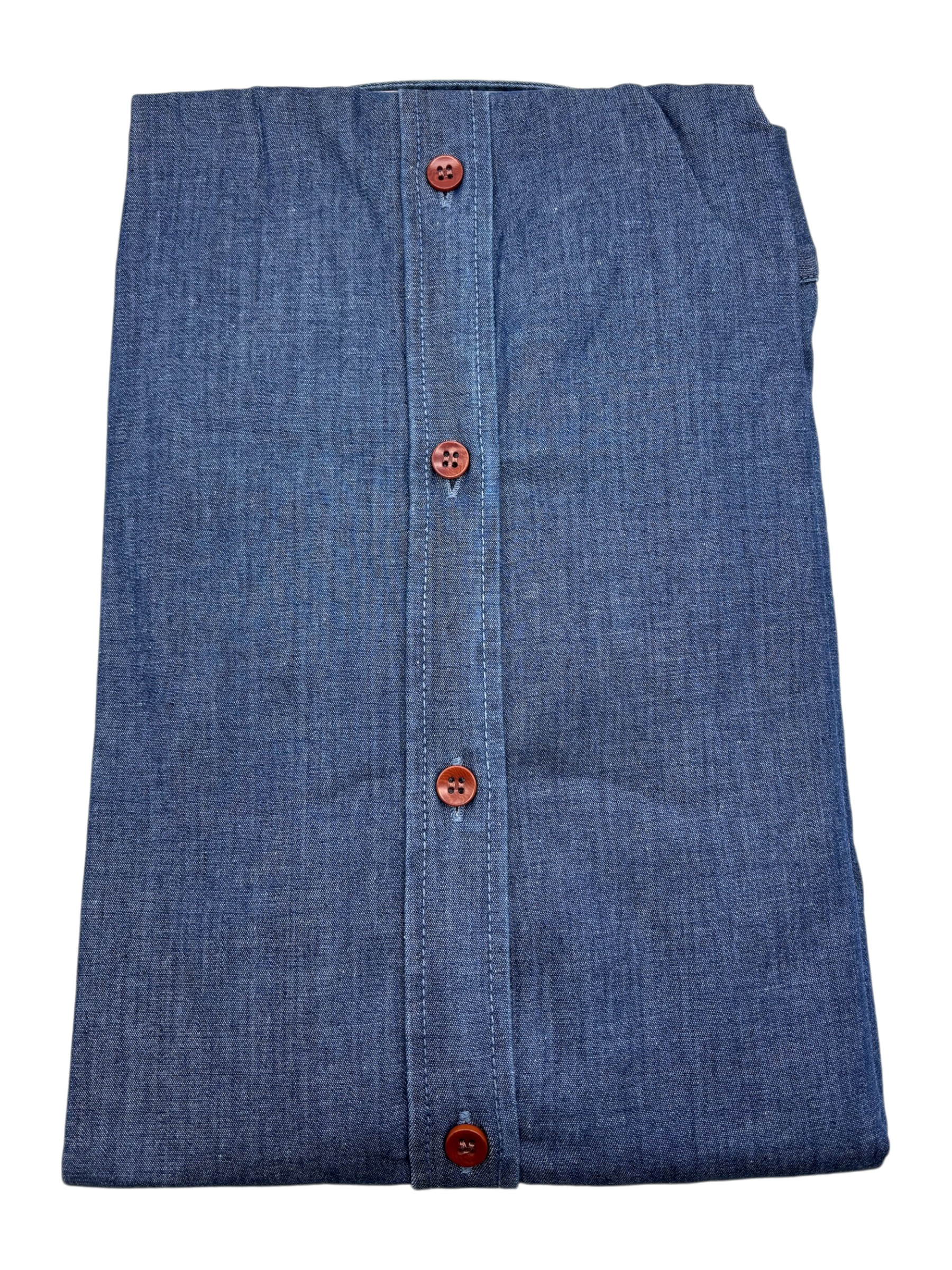Harmont & Blaine - Camicia regular fit in cotone blu effetto denim - 4XL - immagine 2
