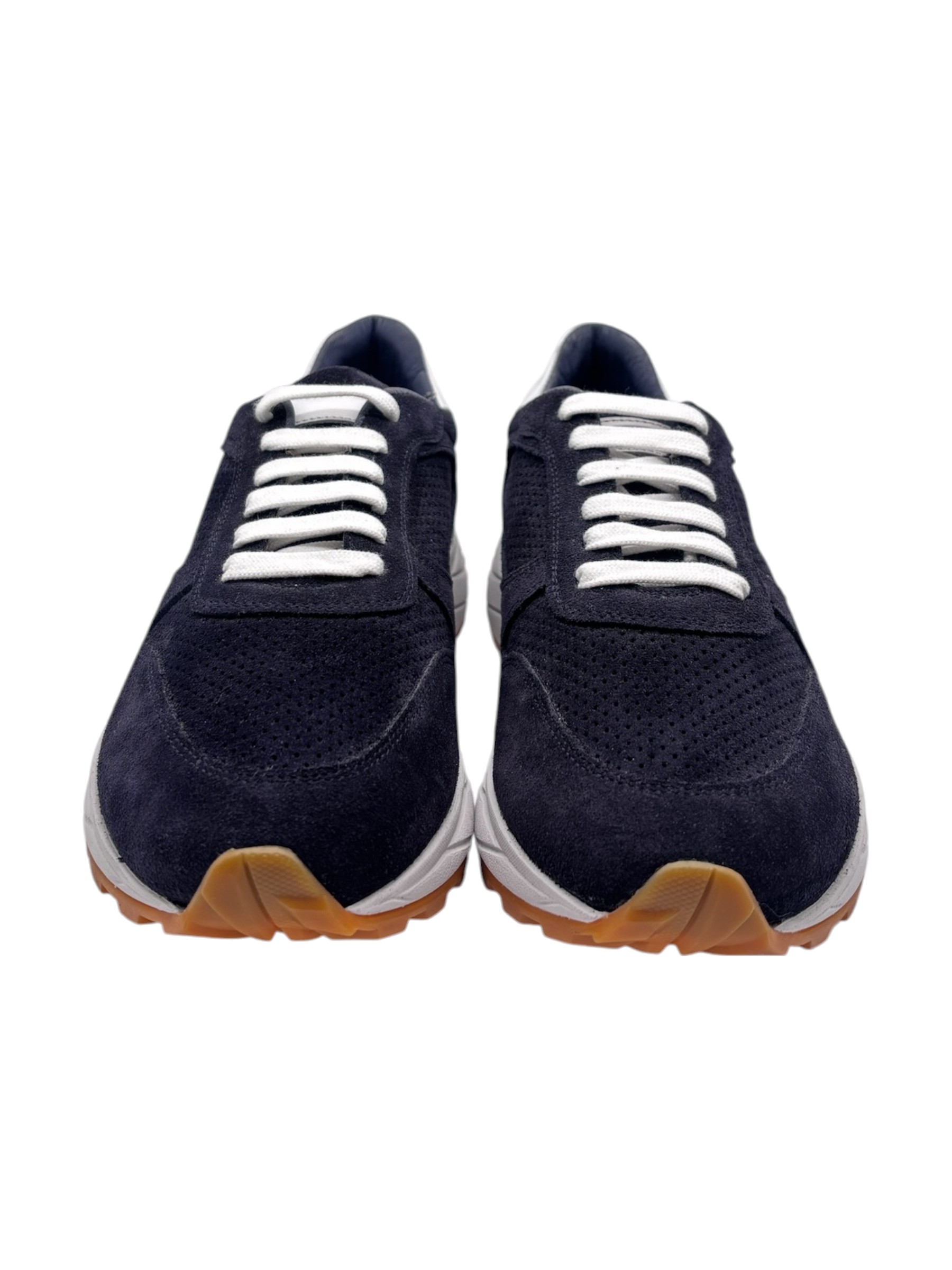 Brecos - Sneakers uomo in pelle scamosciata blu navy - 42 - immagine 2