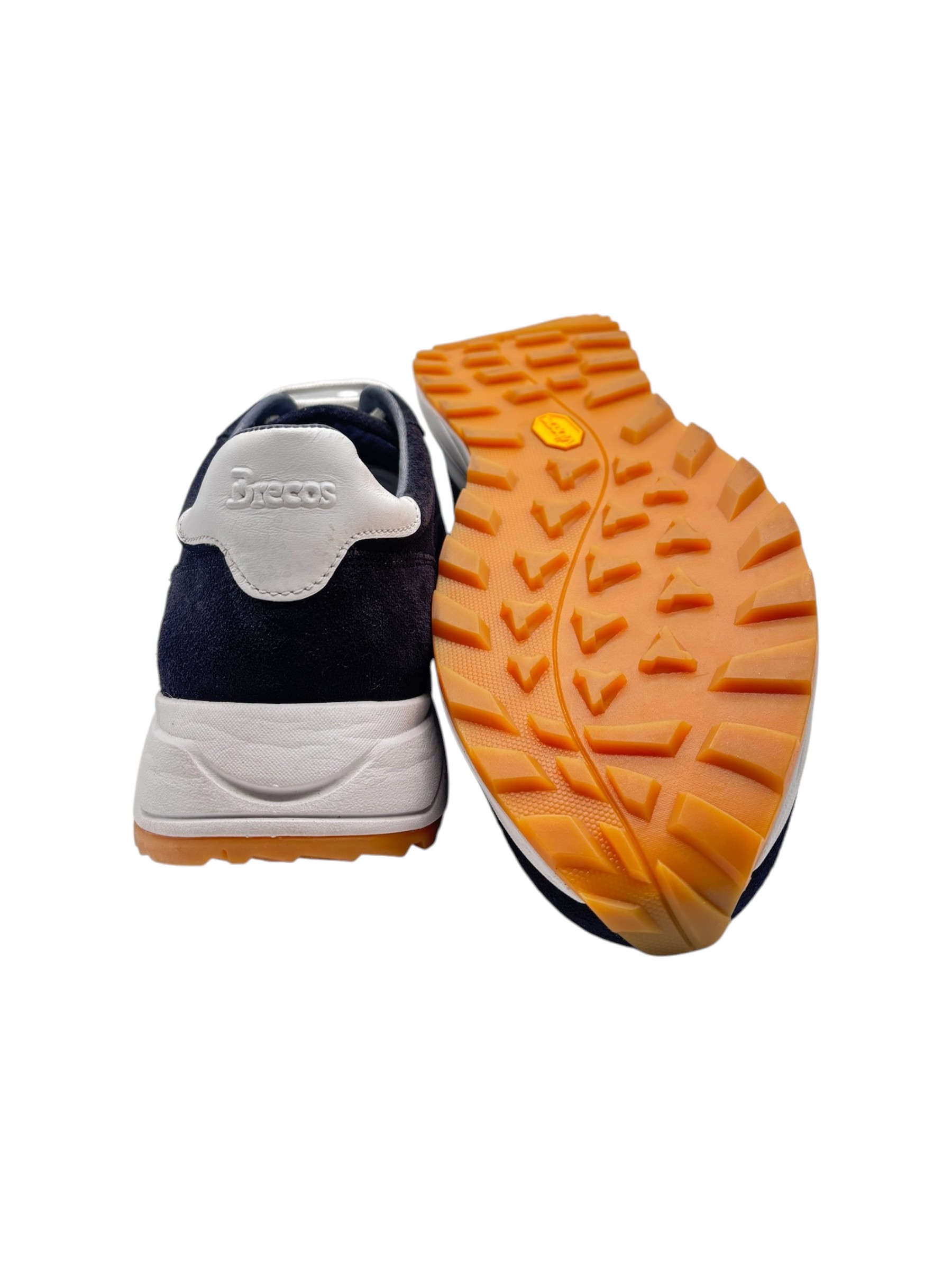 Brecos - Sneakers uomo in pelle scamosciata blu navy - 42 - immagine 4