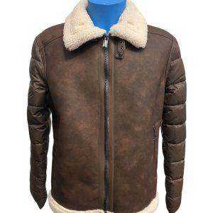 Markup - Giubbotto montone aviatore combinato marrone