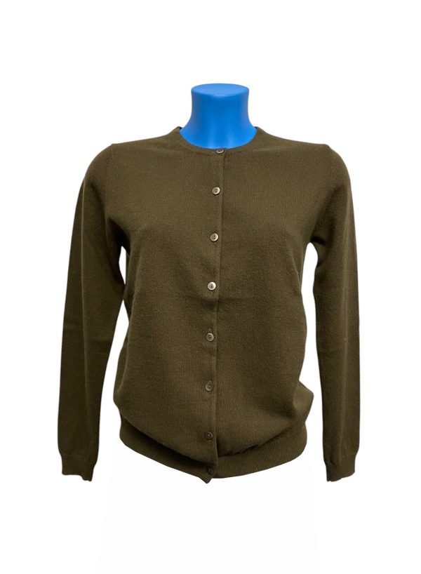 Uniqlo - M - Cardigan in cashmere kaki scuro donna
