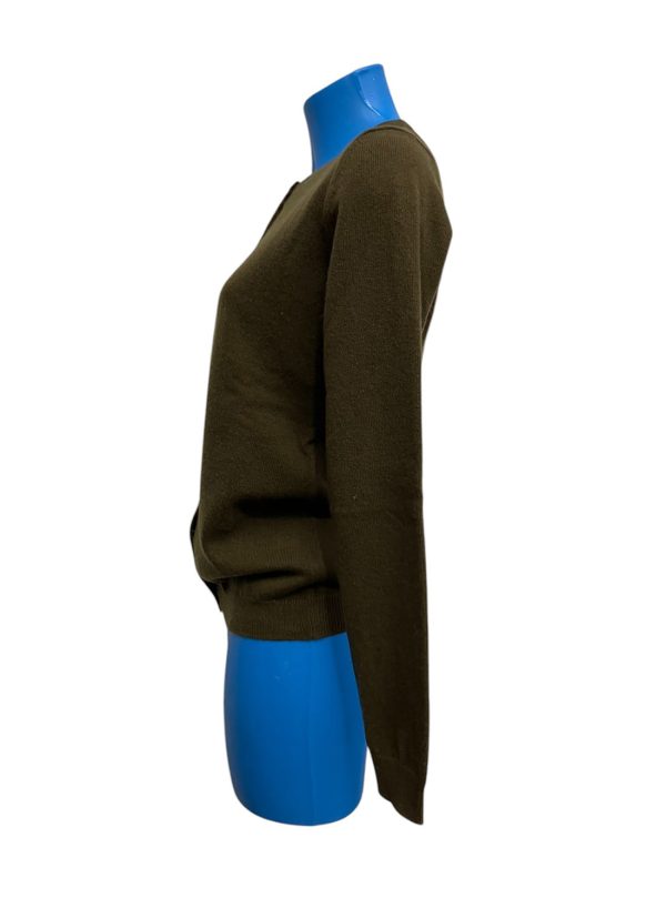 Uniqlo - M - Cardigan in cashmere kaki scuro donna - immagine 2
