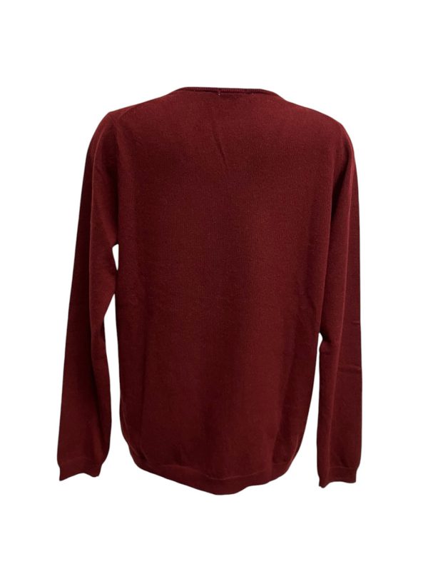 Uniqlo - XL - Maglione con scollo a V in cashmere bordeaux donna - immagine 2