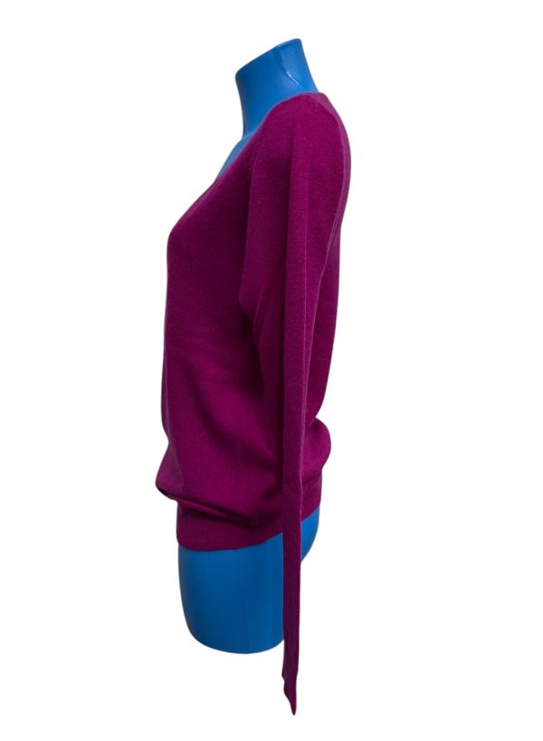 Ann Taylor - L - Maglione con scollo a V in cashmere viola donna - immagine 3
