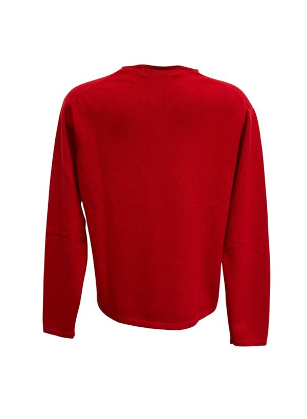 Valerie Stevens - L - Maglione con scollo a V in cashmere rosso donna - immagine 2