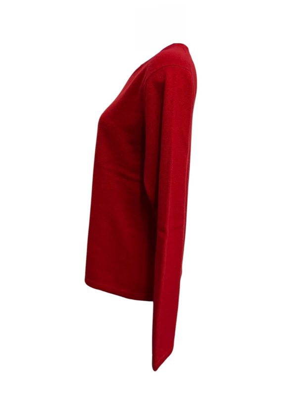 Valerie Stevens - L - Maglione con scollo a V in cashmere rosso donna - immagine 3