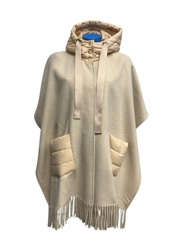 Markup - M - Mantella con cappuccio in nylon e poliestere crema