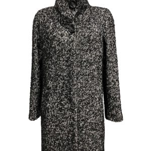 Federica Garoni - Cappotto in misto di materiali fantasia nero e bianco