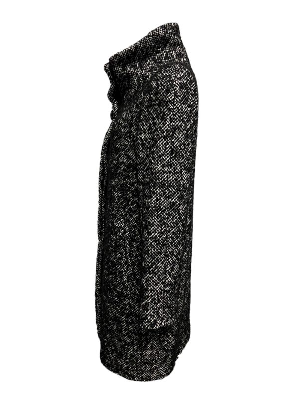 Federica Garoni - Cappotto in misto di materiali fantasia nero e bianco - immagine 3