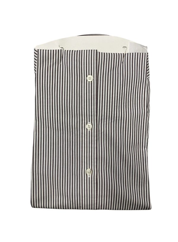 Harmont & Blaine - Camicia narrow fit in cotone a righe bianco bordeaux - immagine 2