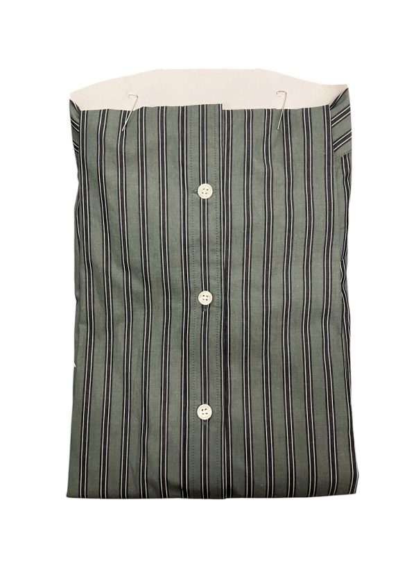 Harmont & Blaine - Camicia regular fit in cotone verde a righe grigio e bianco - immagine 2