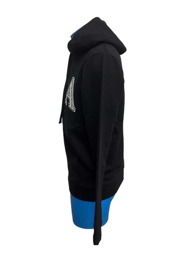 Aquascutum- Felpa con cappuccio in cotone nero uomo - immagine 3