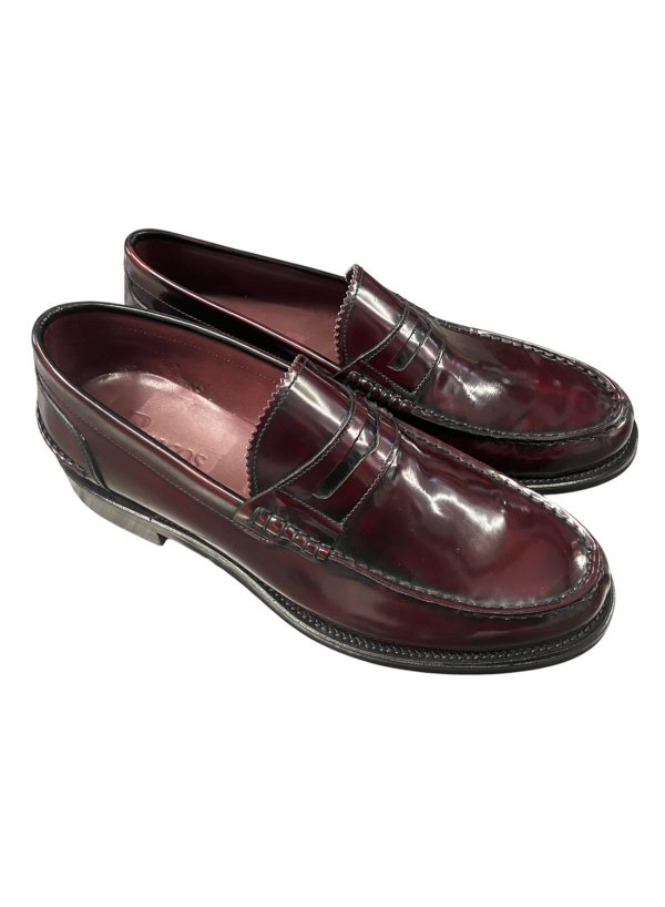 Brecos - EU/42 - Mocassini in pelle spazzolata bordeaux vinaccio