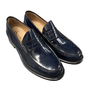 Brecos - EU/42 - Mocassini in pelle spazzolata blu scuro