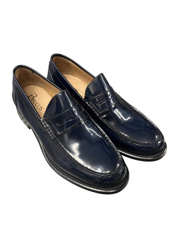 Brecos - EU/42 - Mocassini in pelle spazzolata blu scuro