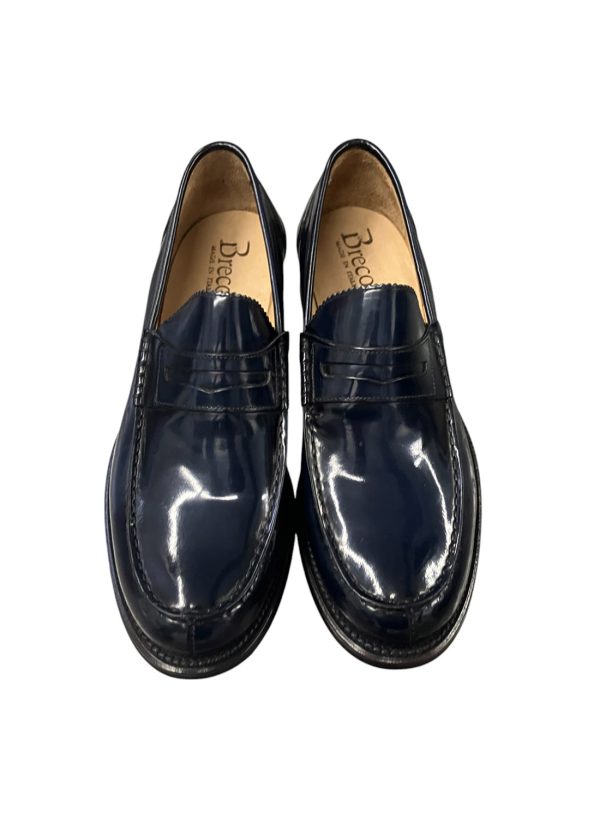 Brecos - EU/42 - Mocassini in pelle spazzolata blu scuro - immagine 2