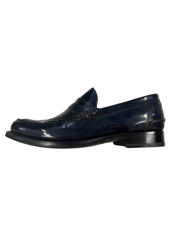 Brecos - EU/42 - Mocassini in pelle spazzolata blu scuro - immagine 3