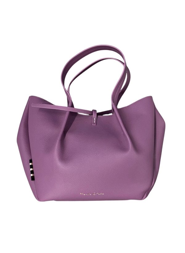 Manila Grace - Borsa a spalla e tracolla in pelle vegana viola
