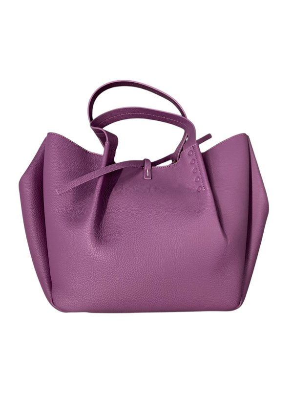 Manila Grace - Borsa a spalla e tracolla in pelle vegana viola - immagine 2