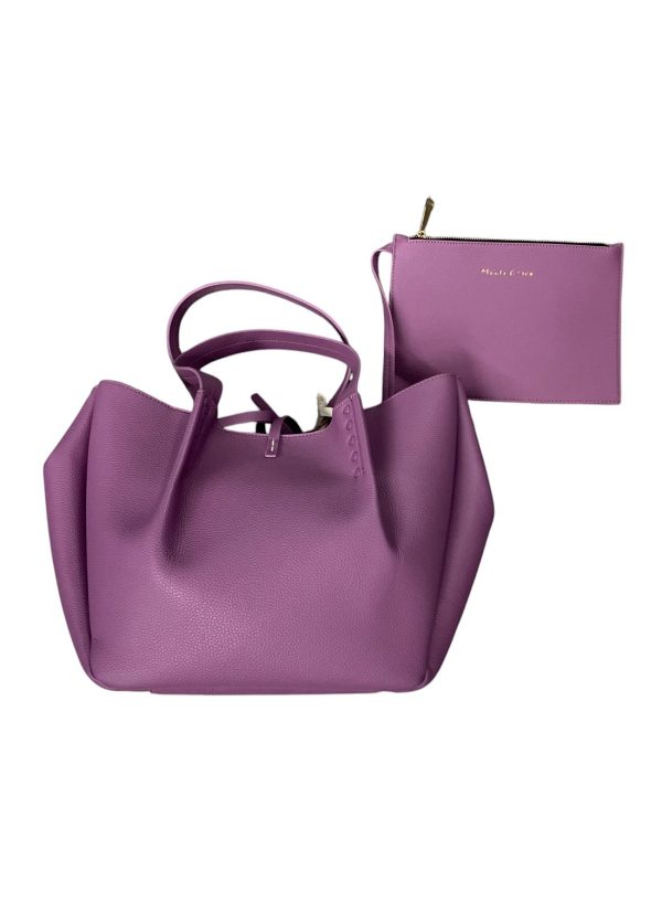 Manila Grace - Borsa a spalla e tracolla in pelle vegana viola - immagine 3