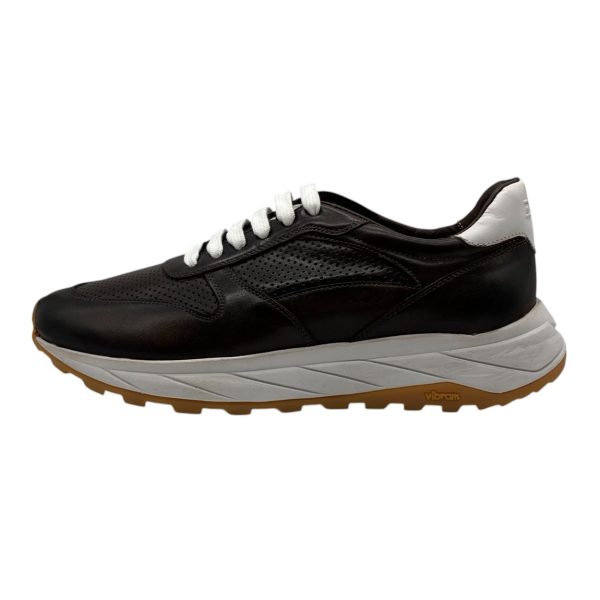 Brecos - EU/42 - Sneaker basso in pelle testa di moro con lacci uomo
