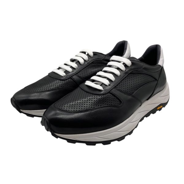 Brecos - EU/42 - Sneaker basso in pelle nero con lacci uomo - immagine 2
