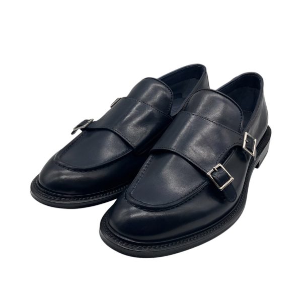 Brecos - EU/42 - Scarpe derby con cinturini laterali in pelle blu - immagine 2