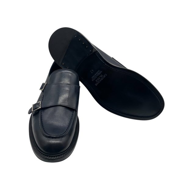 Brecos - EU/42 - Scarpe derby con cinturini laterali in pelle blu - immagine 4