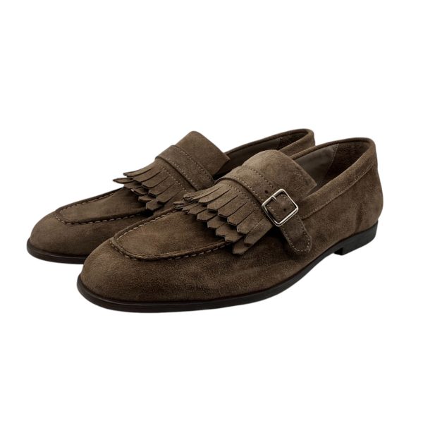 Brecos - EU/42 - Mocassini in pelle scamosciata écru - immagine 2