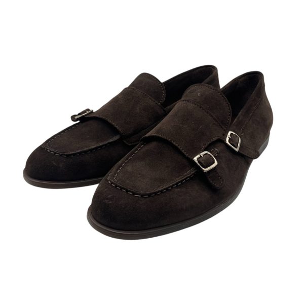 Brecos - EU/42 - Mocassini in pelle scamosciata marrone con chiusura laterale - immagine 2