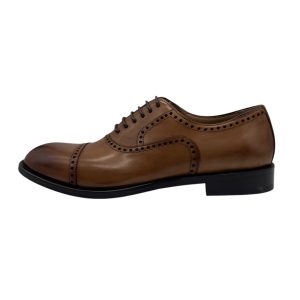 Brecos - EU/42 - Stringate in pelle marrone con lacci