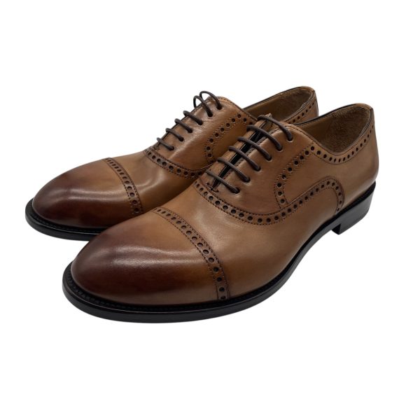 Brecos - EU/42 - Stringate in pelle marrone con lacci - immagine 2
