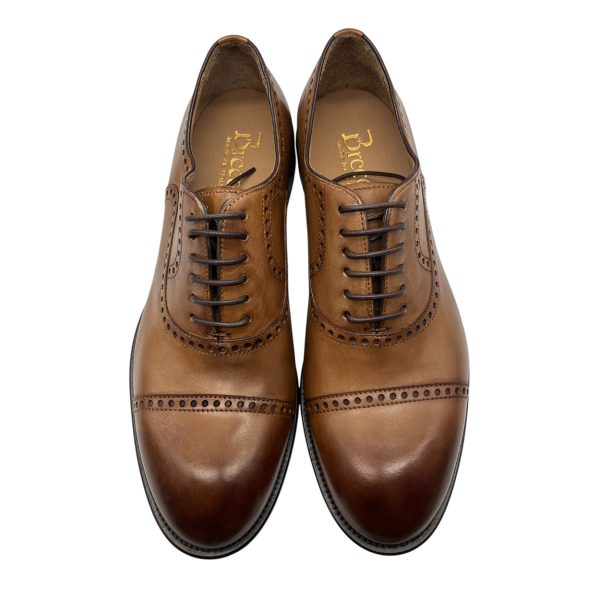 Brecos - EU/42 - Stringate in pelle marrone con lacci - immagine 3