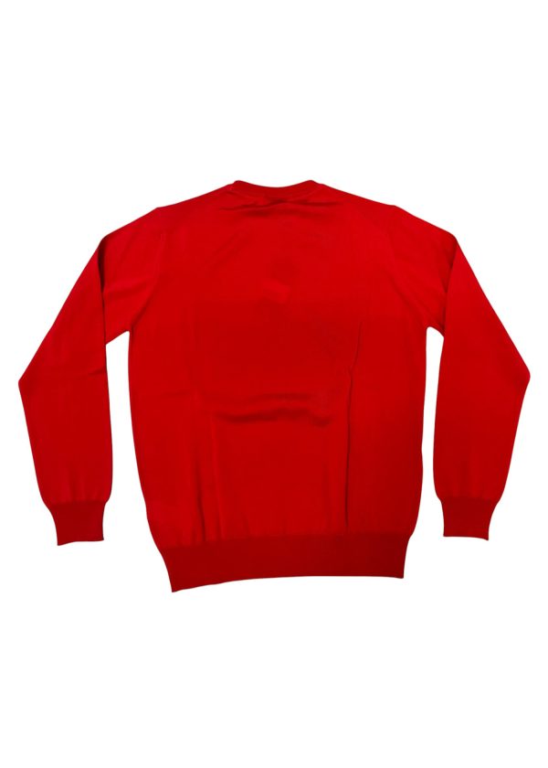 Plein Sport - Maglia a girocollo in lana merino rosso - immagine 2