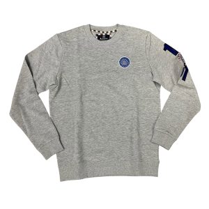 Aquascutum - Felpa a girocollo in cotone e viscosa grigio con stampe