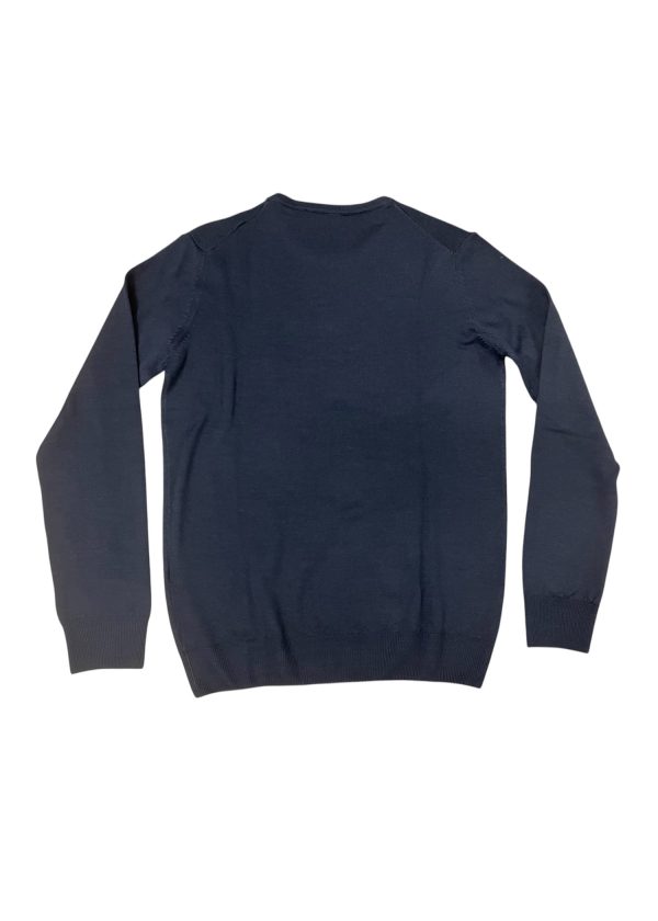 Roberto Cavalli - S - Maglione in lana fantasia blu navy uomo - immagine 2