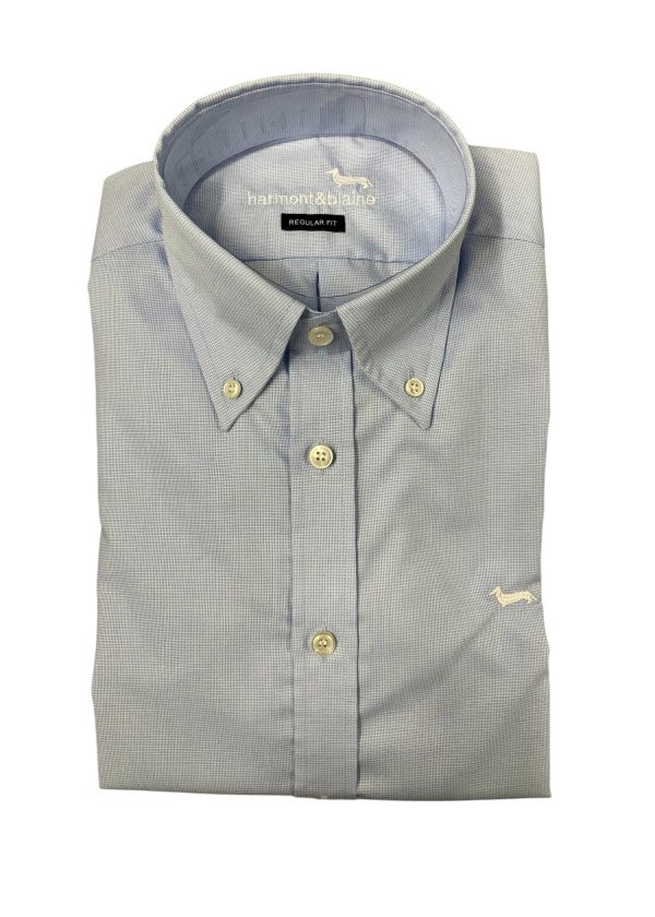 Harmont & Blaine - Camicia regular fit in cotone organico fantasia pied de poule