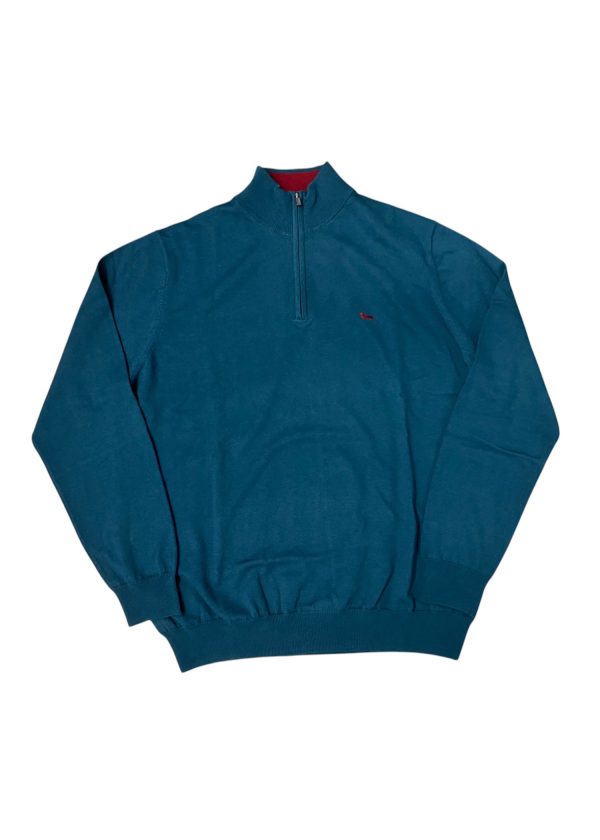 Harmont & Blaine - Maglione in cotone e lana petrolio uomo