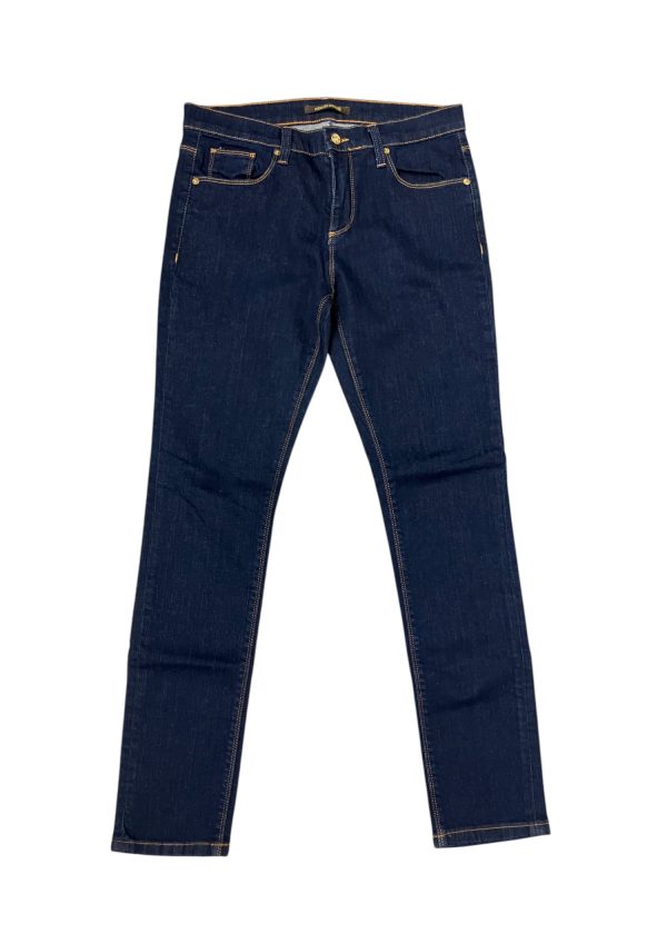 Roberto Cavalli - Jeans dritto in cotone elasticizzato blu indigo